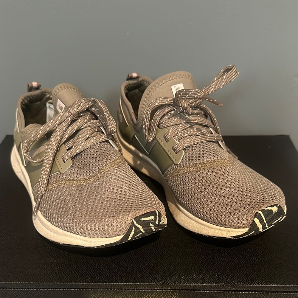 New Balance Rev Lite Green and Tan Athletic Shoes with Breathable Mesh
